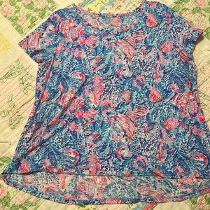 Lilly Pulitzer Etta Scoop Neck Cotton T-shirt